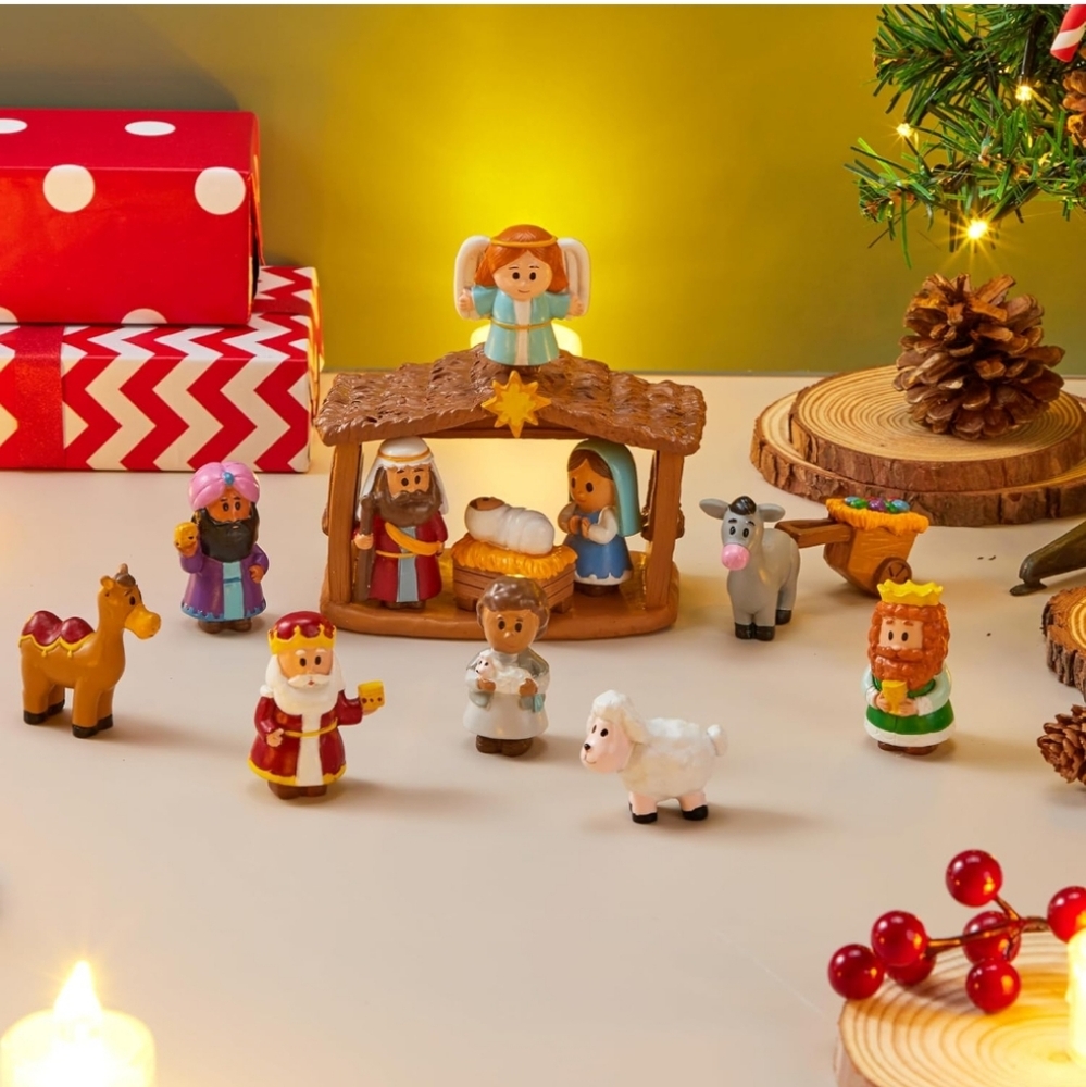 13 PCS Christmas Little Nativity Playset Reenact Miniature Set #25 - Picture 2 of 3